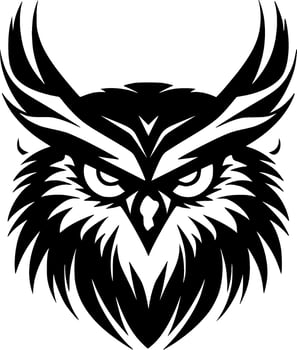Owl - Black and White Isolated Icon - Vector illustration