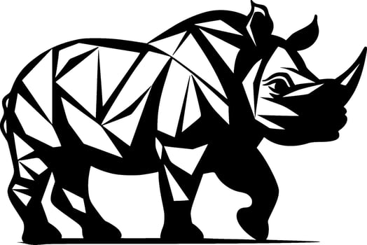 Rhinoceros - Minimalist and Flat Logo - Vector illustration