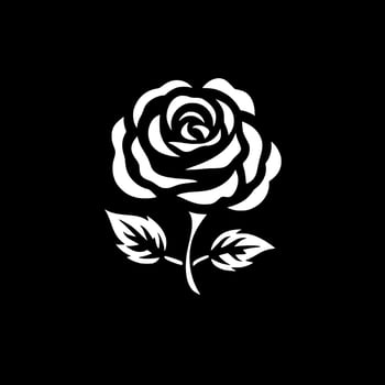 Rose - Black and White Isolated Icon - Vector illustration