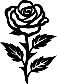 Rose, Black and White Vector illustration