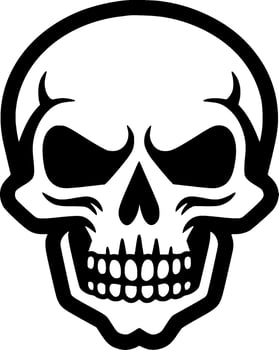 Skull, Black and White Vector illustration