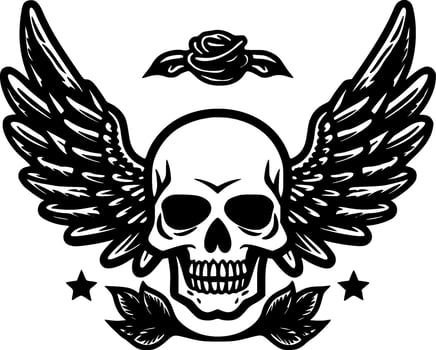 Skull - Black and White Isolated Icon - Vector illustration