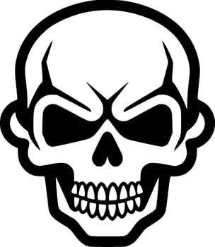 Skull, Black and White Vector illustration