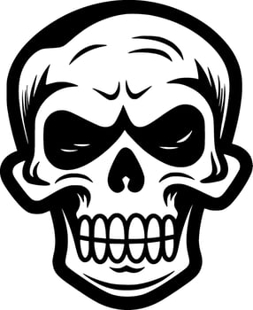 Skull, Black and White Vector illustration