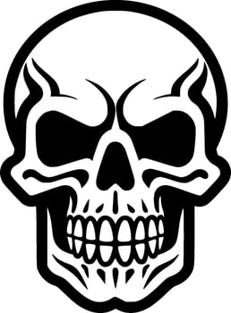 Skull - Black and White Isolated Icon - Vector illustration