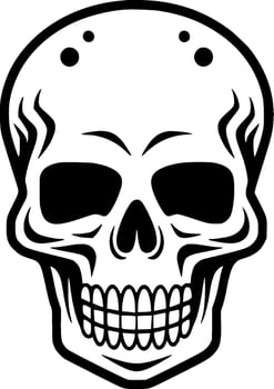 Skull, Black and White Vector illustration