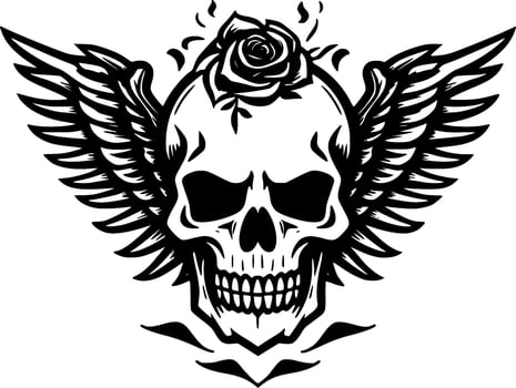 Skull, Minimalist and Simple Silhouette - Vector illustration