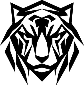 Tiger - Black and White Isolated Icon - Vector illustration