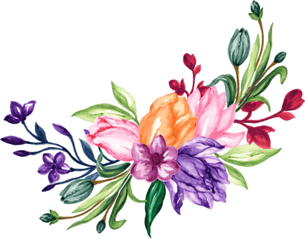 Tulips Flower Watercolor illustration wreath bouquet for card, product design, festive greetings png