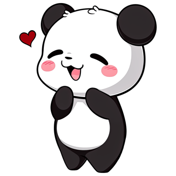Cute Chibi Panda Clipart AI Generative png