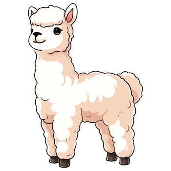 Cute Chibi Alpaca AI Generative png