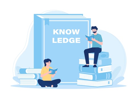 People are studying together concept flat illustration vector