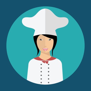 Kitchen chef. Flat vector illustration.