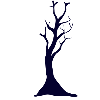 Black tree on Halloween night png