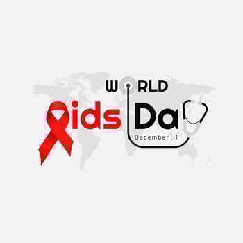 World AIDS Day, Illustration Of World Aids Day With Aids Awareness Ribbon. December 1st, STOP AIDS vector