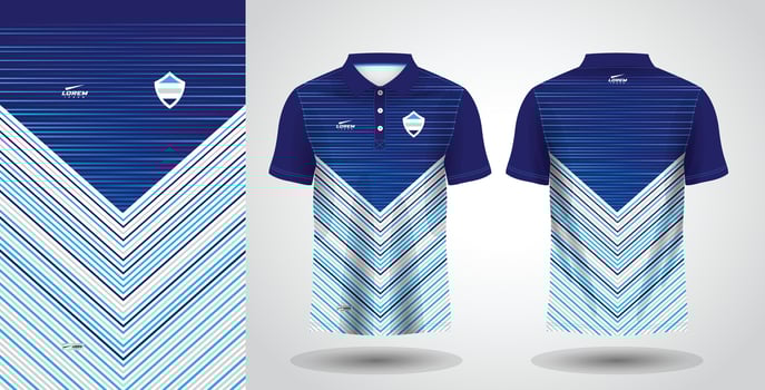 blue sublimation shirt for polo sport jersey template vector