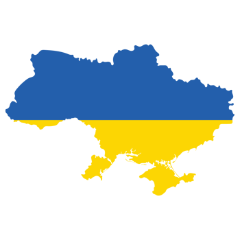Map of Ukraine with Ukraine national flag png