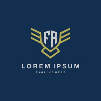 FR initial monogram logo for creative eagle line image vector design