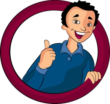 Man Doing a Thumbs Up Sign, illustration vector