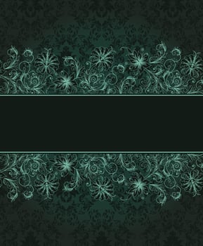 Vintage invitation card with ornate elegant abstract floral design vector