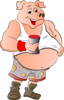 Overweight Half-man Half-Pig, illustration vector