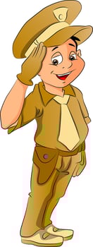 Boy in Police Uniform, illustration vector