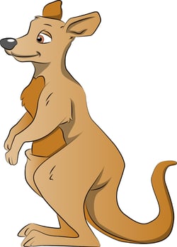 Brown Kangaroo, illustration vector