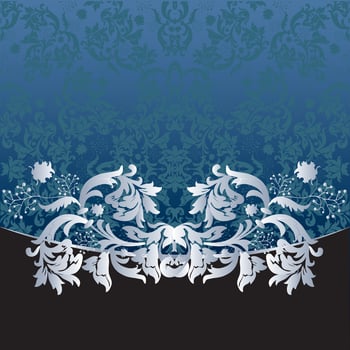 Vintage invitation card with ornate elegant floral design vector