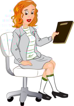 Vector of businesswoman holding a file.