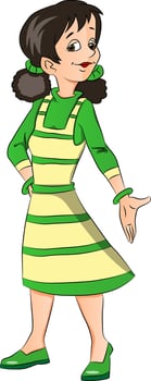Vector of young girl gesturing.