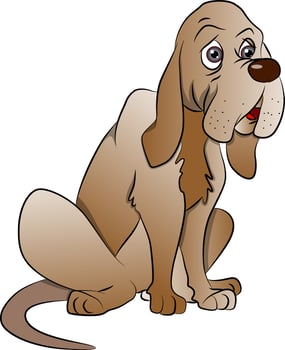 Vector of cute boxer dog sitting.