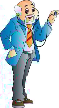Old Male Doctor, illustration vector