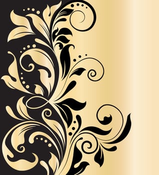 Vintage invitation card with ornate elegant abstract floral design vector