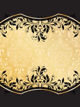 Vintage invitation card with ornate elegant abstract floral design vector