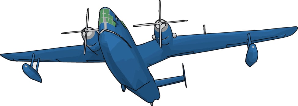 King Air airplane turboprop engine vector or color illustration