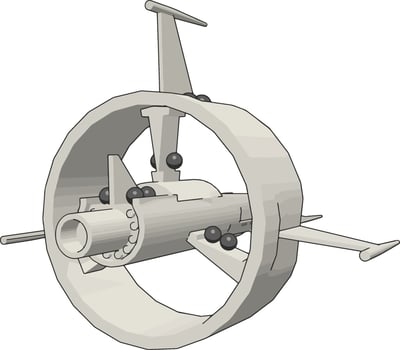 Fantasy battle cruiser vector illustration on white background