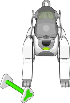 White dog toy, illustration, vector on white background.