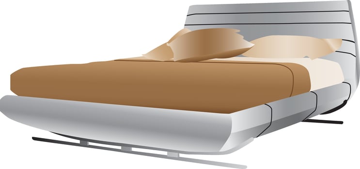 Luxurious double bed vector