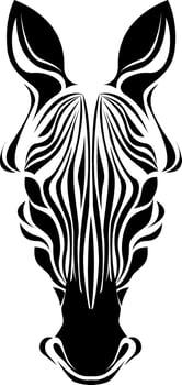 Zebra head tattoo, tattoo illustration, vector on a white background.