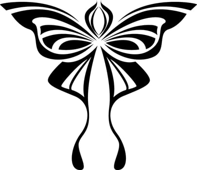 Butterfly insect tattoo, tattoo illustration, vector on a white background.