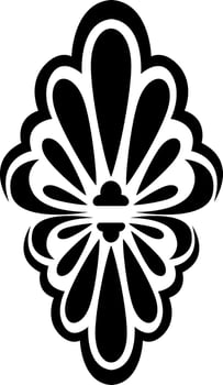 Abstract flower shape tattoo, tattoo illustration, vector on a white background.