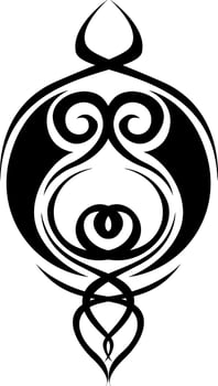 Black round lines tattoo, tattoo illustration, vector on a white background.