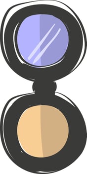 Compact face powder vector or color illustration