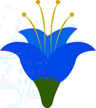 Dark blue flower vector or color illustration