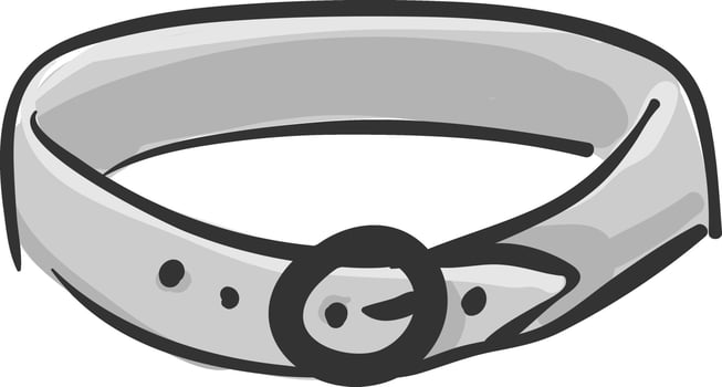 A grey belt with black coat vector or color illustration