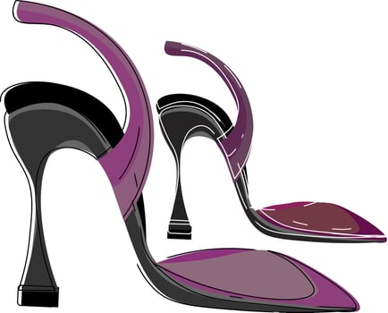 High heel shoes vector or color illustration