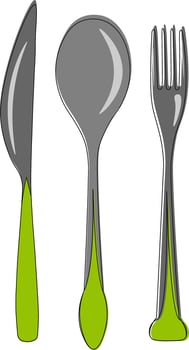 Cutlery Set, vector or color illustration.