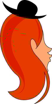Red hair, vector or color illustration.