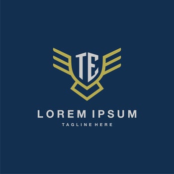 TE initial monogram logo for creative eagle line image vector design