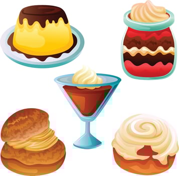 kind of dessert icon vector